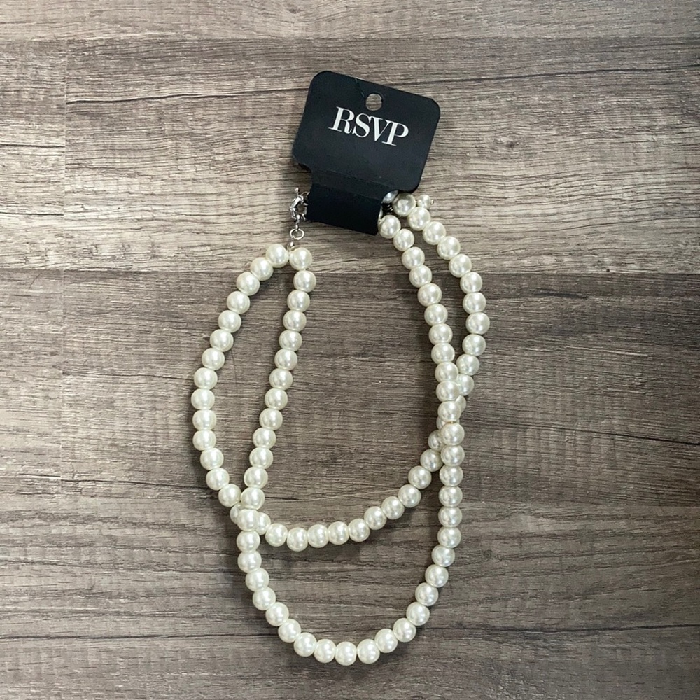 Fake Pearl double layered necklace